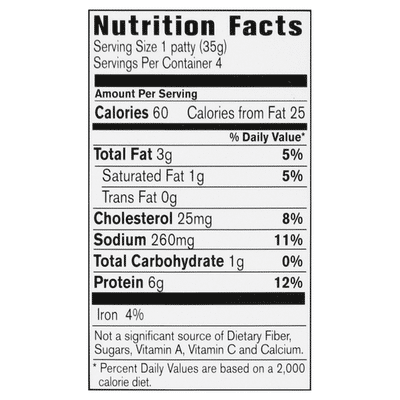 Jones Dairy Farm Golden Brown All Natural Turkey Sausage Patties