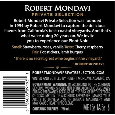 Robert Mondavi Private Selection Pinot Noir Red Wine