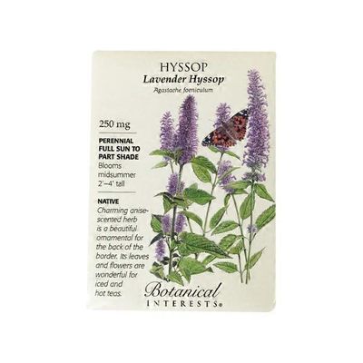 Hirt's Gardens Hyssop Lavender Seed Packet