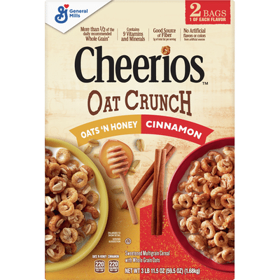 Cheerios Sweetened Multigrain Cereal With Whole Oats Oats N Honey Cinnamon Oat Crunch 0 5 Each Delivery Or Pickup Near Me Instacart