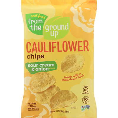 Real Food From The Ground Up Cauliflower Chips Sour Cream Onion Flavor 3 5 Oz Delivery Or Pickup Near Me Instacart