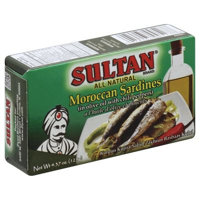 Sultan Sardines, Moroccan, in Olive Oil with Chili Peppers