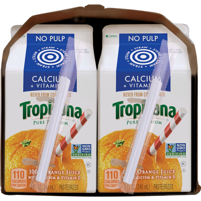 Tropicana No Pulp with Calcium & Vitamin D 100% Orange Juice