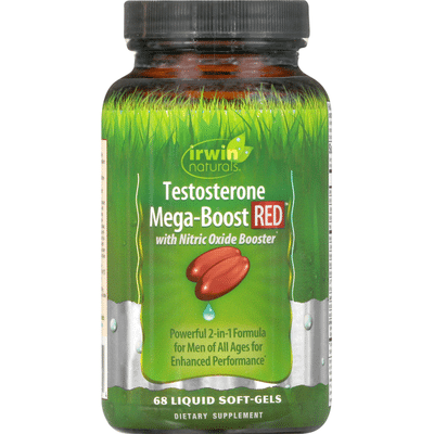 Irwin Naturals Testosterone, Mega-Boost Red, Nitric Oxide Booster, Men ...