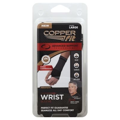 Copper Fit Wrist Sleeve, Compression, Unisex, Large