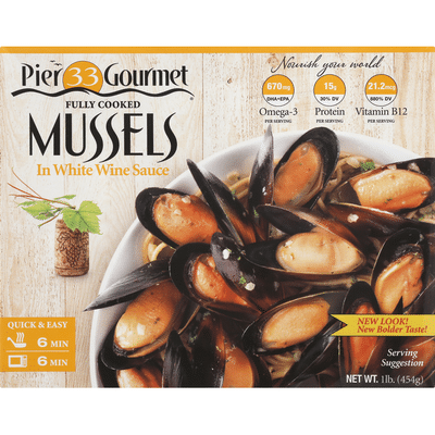 Pier 33 Gourmet Mussels, in White Wine Sauce