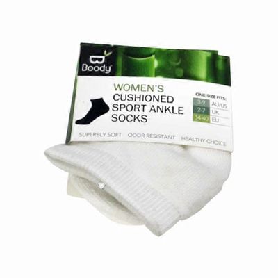 Boody White Sport Ankle Women's Socks