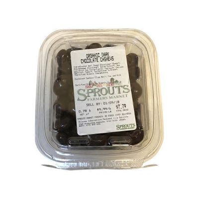 Organic Dark Chocolate Cashews, Package