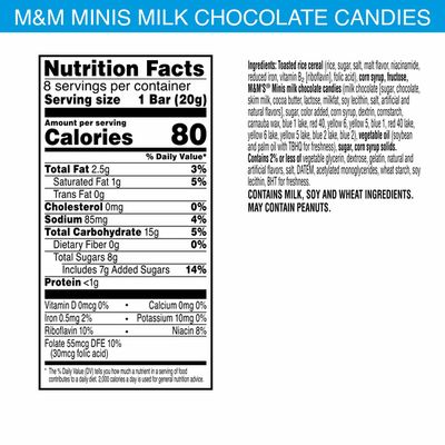 Kellogg's Rice Krispies Treats Marshmallow Snack Bars, Kids Snacks, School Lunch, M&M's Minis