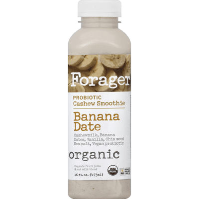 Forager Cashew Smoothie, Organic, Probiotic, Banana Date