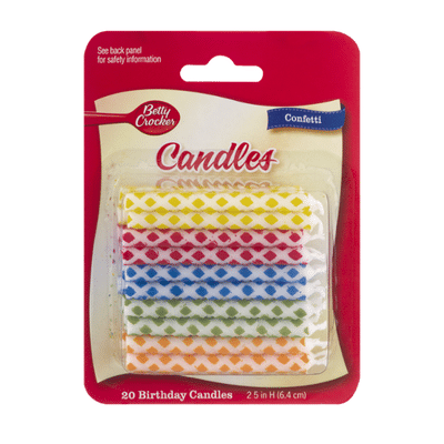 Betty Crocker Birthday Candles, Confetti, 2.5 Inch