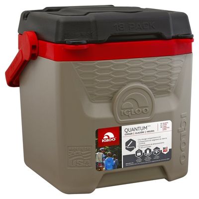 Igloo Cooler, Sand/Red, 12 Quarts
