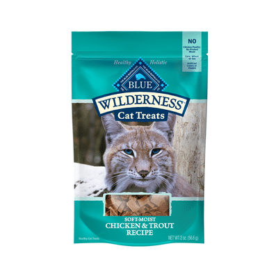 Blue Buffalo Wilderness Grain Free Soft-Moist Cat Treats, Chicken & Trout
