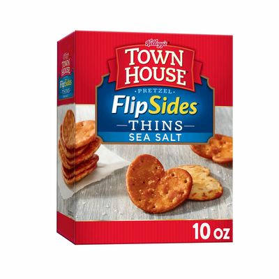 Kellogg's Town House Pretzel Flipsides Crackers, Baked Snack Crackers, Sea Salt