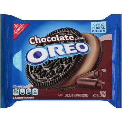 Oreo Chocolate Sandwich Cookies, Chocolate Flavored Creme, 1 Resealable Pack