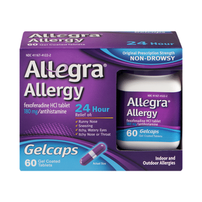 Allegra Allergy Relief, 24 Hour, 180 mg, Gelcaps, Value Size