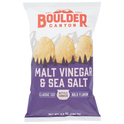 Boulder Canyon Kettle Cooked Potato Chips Malt Vinegar & Sea Salt