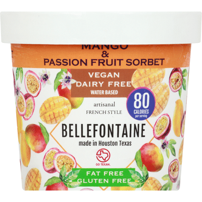 Bellefontaine Ice Cream Mango Passion Fruit Sorbet 1 Pt Instacart