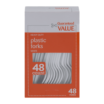 Guaranteed Value Plastic Forks White - 48 CT