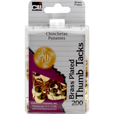 CLi Thumb Tacks, Brass Plated