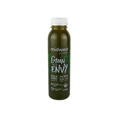 midwest juicery Green WITH ENVY APPLE ROMAINE, CUCUMBER, CELERY, KALE, LEMON, PARSLEY COLD PRESSED JUICE