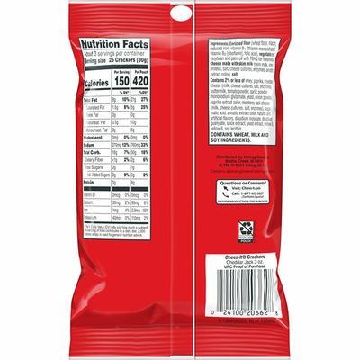 Cheez-It Cheese Crackers, Baked Snack Crackers, Office and Kids Snacks, Cheddar Jack