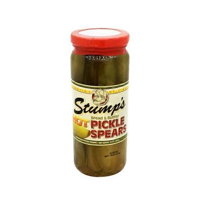 Stump S Bread Butter Hot Pickle Spears 16 Oz Instacart