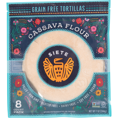 Siete Tortillas, Grain Free, Cassava Flour, 8 Pack