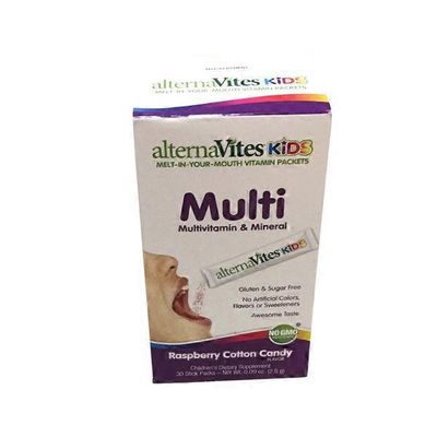Alternavites Kids Quick Melting Multivitamin Crystals Raspberry Cotton Candy