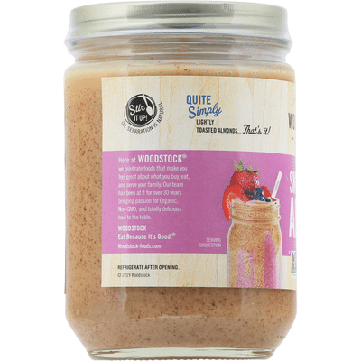 Woodstock Unsalted Non-GMO Smooth Lightly Toasted Almond Butter