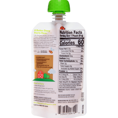 Once Upon a Farm Fruit & Veggie Blend, Organic, Wild Rumpus Avocado, Cold-Pressed