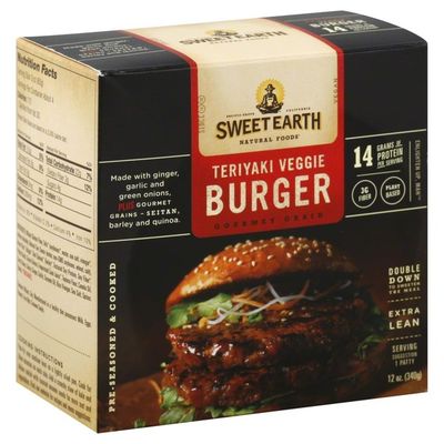 Sweet Earth Veggie Burger, Teriyaki, Extra Lean
