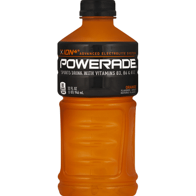 Powerade Orange, Ion4 Electrolyte Enhanced Fruit Flavored Sports Drink W/ Vitamins B3, B6, And B12, Replenish Sodium, Calcium, Potassium, Magnesium