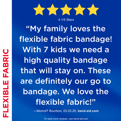 Band-Aid Brand Flexible Fabric Adhesive Bandages, Assorted Sizes