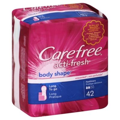 CAREFREE Acti-Fresh Long Pantiliners To Go, Unscented