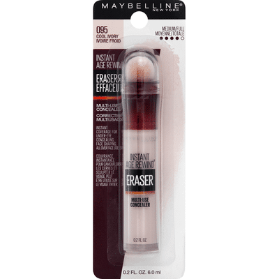 Maybelline Concealer, Eraser, Medium/Full, Cool Ivory 095 (0.2 oz ...