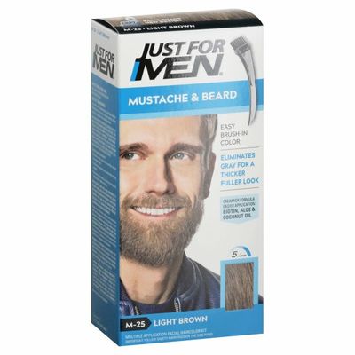 Just For Men Easy Brush-In Color, Mustache & Beard, Light Brown M-25