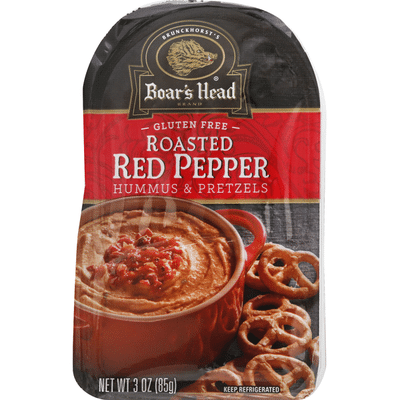 Boar's Head Hummus & Pretzels, Roasted Red Pepper, Gluten Free