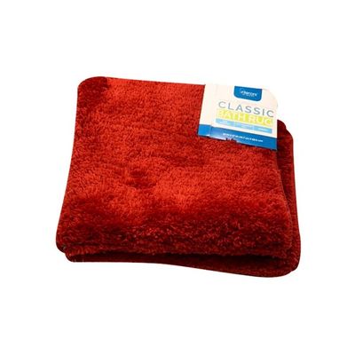 Interiors by Design Red Microfiber Bath Rug