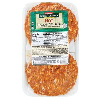 Wegmans Italian Classics All Pork Hot Italian Sausage Patties
