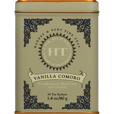 Harney & Sons Black Tea, Vanilla Comoro, Decaffeinated, Sachets