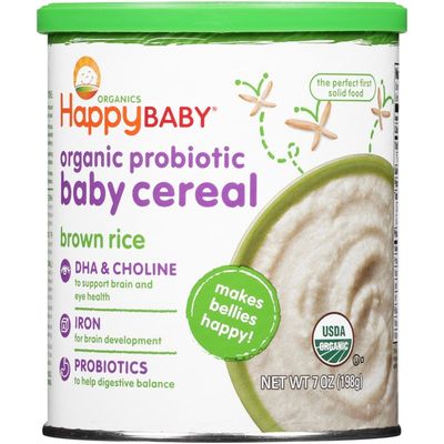 Happy baby brown rice cereal