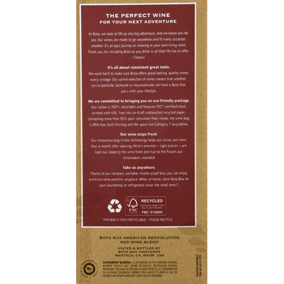 Bota Box Red Wine Blend, RedVolution