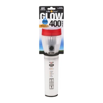 Life + Gear Glow Auto-On in Water Waterproof Flashlight 400 Hrs Red