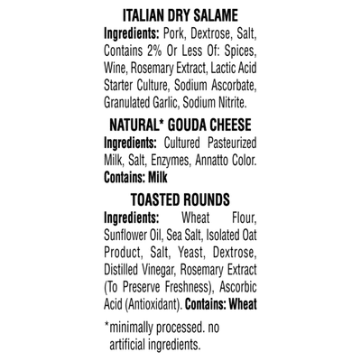Hillshire Farm Small Plates, Italian Dry Salami and Gouda Cheese, Single Serve