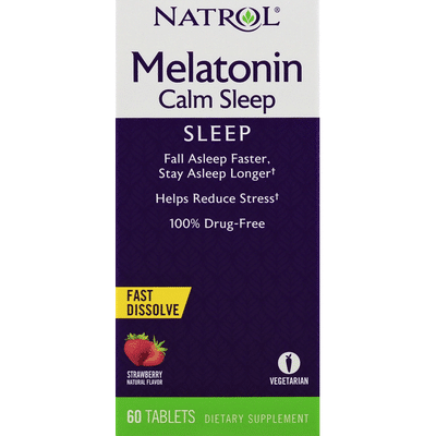Natrol Melatonin, Calm Sleep, Tablets, Strawberry