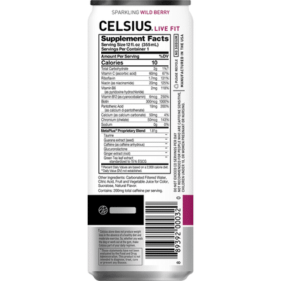 Celsius Sparkling Energy Drink Wild Berry