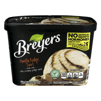 Breyers Frozen Dairy Dessert Vanilla Fudge Twirl