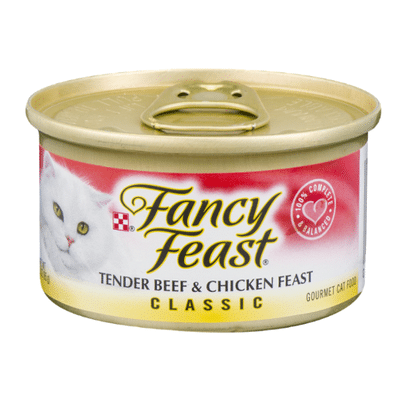 Fancy Feast Grain Free Pate Wet Cat Food, Tender Beef & Chicken Feast