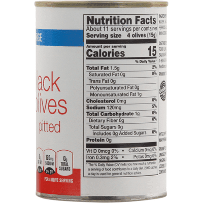Food Lion Olives, Black, Large, Pitted